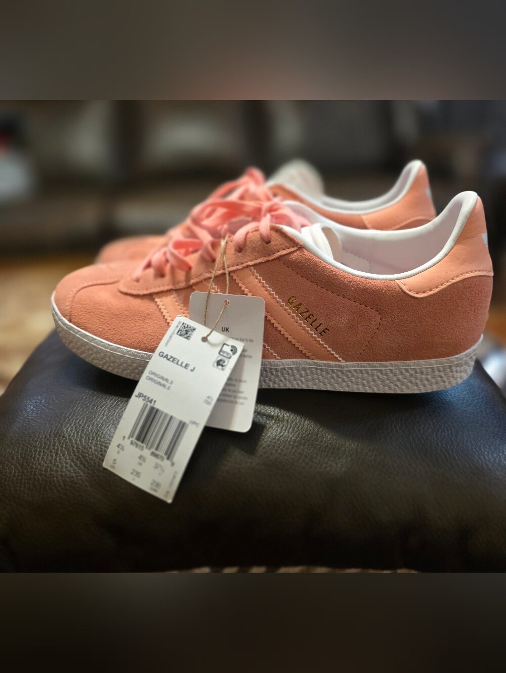 Adidas Gazelle Big Kids Suede Sneakers - Coral